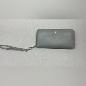 Gray Fossil Large Wallet